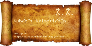 Kubát Krisztián névjegykártya