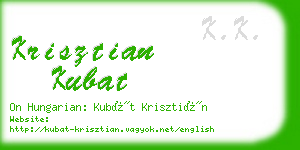 krisztian kubat business card